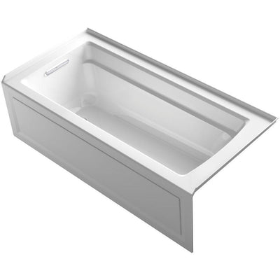 Archer 66 in. Left-Hand Drain Rectangular Alcove Bathtub in White - Super Arbor