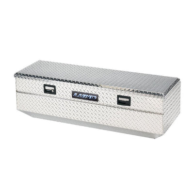 Lund 60 in Diamond Plate Aluminum Flush Mount Full Size Chest Truck Tool Box with mounting hardware and keys included, Silver - Super Arbor