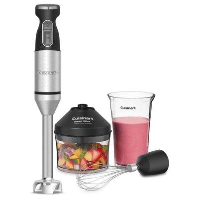 Smart Stick 5-Speed Brushed Stainless Steel Immersion Blender with Whisk Attachment - Super Arbor