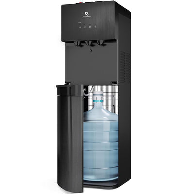 Self-Cleaning Water Cooler Water Dispenser - 3 Temperature Settings Black Stainless Steel - Super Arbor