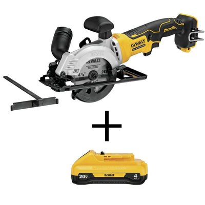 ATOMIC 20-Volt MAX Cordless 4-1/2 in. Circular Saw (Tool-Only) with Bonus 20-Volt MAX Li-Ion 4.0 Ah Compact Battery Pack - Super Arbor