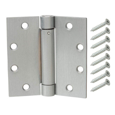 4 in. Satin Chrome Adjustable Spring Door Hinge - Super Arbor