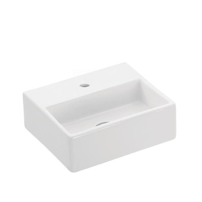 WS Bath Collections Quattro 30 Wall Mount / Vessel Bathroom Sink in Ceramic White with 1 Faucet Hole - Super Arbor