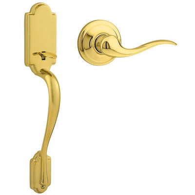 Arlington Lifetime Polished Brass Handle Only without Deadbolt with Tustin Door Lever - Super Arbor