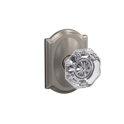 Custom Alexandria Satin Nickel Camelot Trim Combined Interior Glass Door Knob - Super Arbor