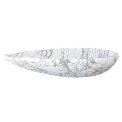 Eden Bath Pod Shaped Vessel Sink in Polished Carrara White Marble - Super Arbor
