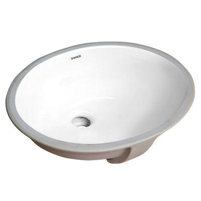 Boyel Living Oval Undercounter Bathroom Ceramic Sink, White, Insize 16 in. x 13 in. - Super Arbor
