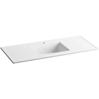 Ceramic Impressions 49 in. Vanity Top with Basin in White Impressions - Super Arbor