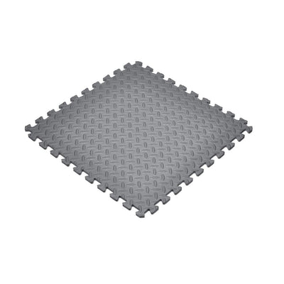 TrafficMaster Gray 24 in. x 24 in. x 0.47 Foam Interlocking Gym/Grage Flooring (24 sq. ft.) (6-Pack) - Super Arbor