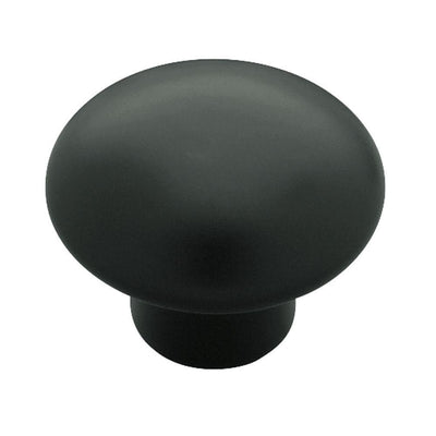 Classic Ceramic 1-3/8 in. (35mm) Black Round Cabinet Knob - Super Arbor