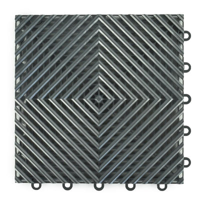 Greatmats Perforated Click 12-1/8 in. x 12-1/8 in. Gray Plastic Garage Floor Tile (25-Pack)