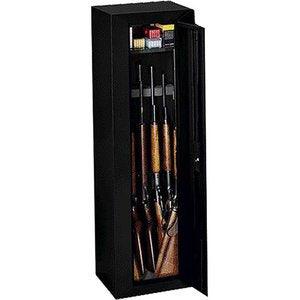 Sentinel Armory Rack Sentinel 10 Gun Security Cabinet with Key Lock, Black, 53