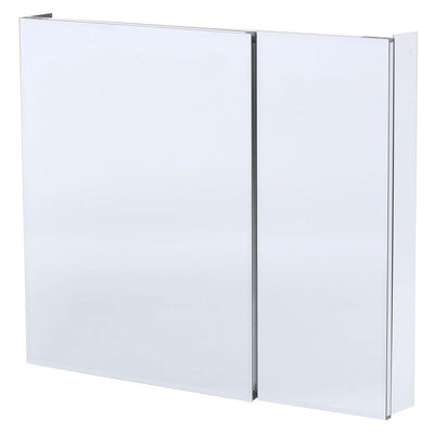 36 in. W x 30 in. H Frameless Recessed or Surface-Mount Bi-View Bathroom Medicine Cabinet with Beveled Mirror - Super Arbor