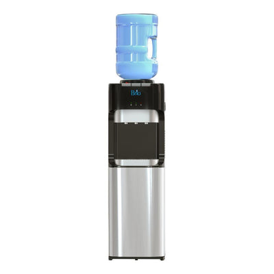 Hot Cold and Room Temp Water Dispenser Cooler Top Load, Tri Temp, Black and Stainless Steel, Essential Series - Super Arbor