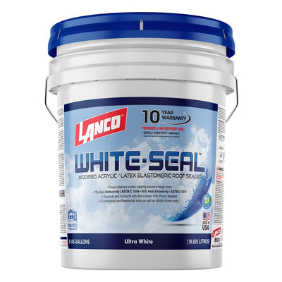 5 Gal. White-Seal 100% Acrylic Elastomeric Reflective Roof Coating with High Dirt Pick-Up Resistance - Super Arbor