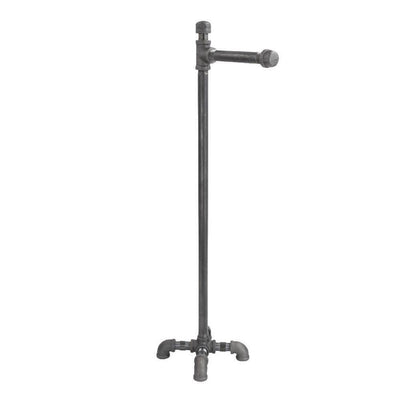 1/2 in. x 2.4 ft. L  Black Steel Pipe Freestanding Toilet Paper Holder Kit - Super Arbor