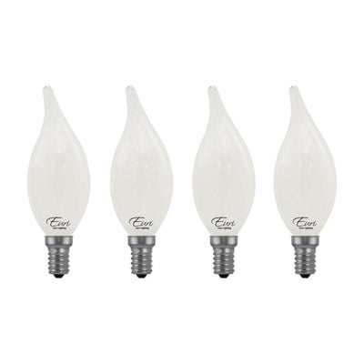 Euri Lighting 40 Watt Equivalent Warm White (2700K) BA10 ENERGY STAR and Dimmable LED Light Bulb in Frosted (4-Pack) - Super Arbor