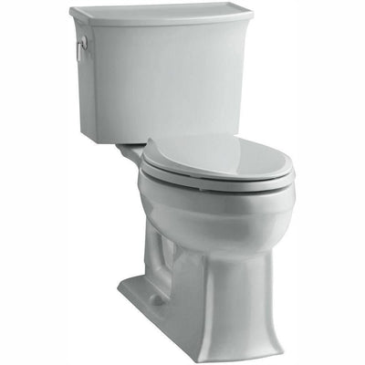 Archer Comfort Height 2-Piece 1.28 GPF Single Flush Elongated Toilet with AquaPiston Flushing Technology in Ice Grey - Super Arbor