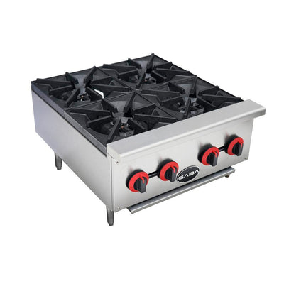 24 in. Commercial Gas Hotplate Cooktop in Stainless Steel with 4 Burners - Super Arbor