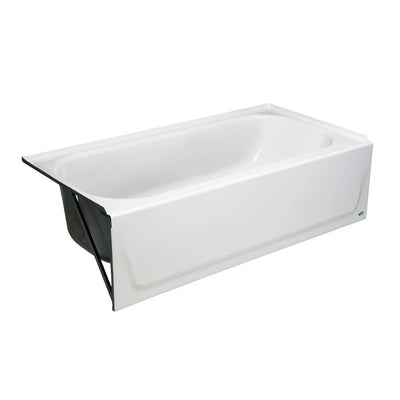 Maui 60 in. Left Drain Rectangular Alcove Soaking Bathtub in White - Super Arbor