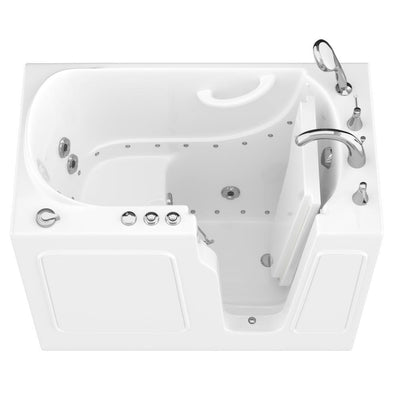 HD Series 46 in. Right Drain Quick Fill Walk-In Whirlpool and Air Bath Tub with Powered Fast Drain in White - Super Arbor