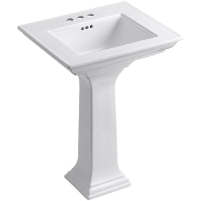 KOHLER Memoirs Stately Ceramic Pedestal Bathroom Sink Combo in White with Overflow Drain - Super Arbor