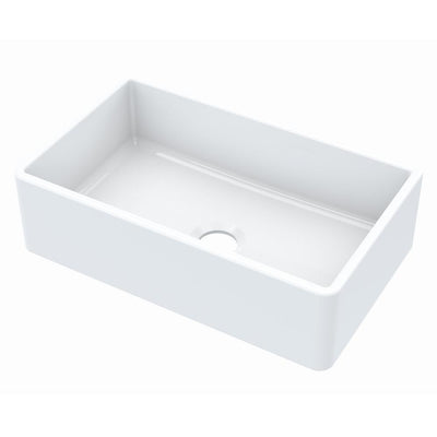 Inspire Farmhouse Fireclay 30 in. Single Bowl Kitchen Sink in Crisp White - Super Arbor