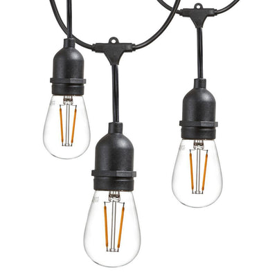 25 ft. Outdoor String Lights Commercial Grade LED Hanging Lights - 9 Light Bulbs Included - Super Arbor