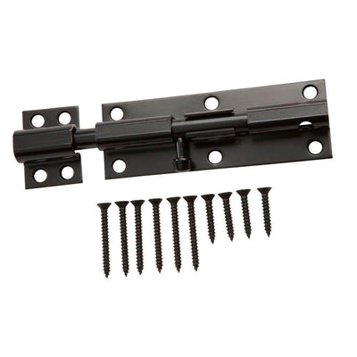 6 in. Black Heavy Duty Barrel Bolt - Super Arbor