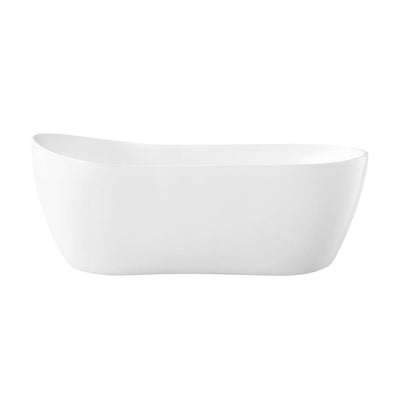 Isaac 58 in. Acrylic Slipper Flatbottom Non-Whirlpool Bathtub in White - Super Arbor