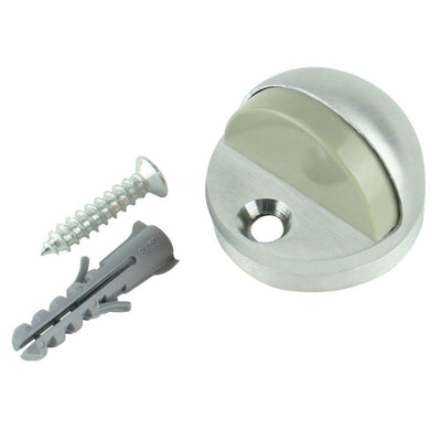 Satin Chrome Adjustable Floor Door Stop - Super Arbor