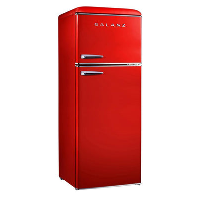 7.6 cu.ft. Retro Mini Refrigerator with Dual Door and True Freezer in Red - Super Arbor
