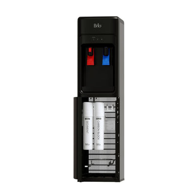 300 Series 2-Stage Slimline Self Cleaning UV Bottleless POU Water Cooler Water Dispenser in Black - Super Arbor