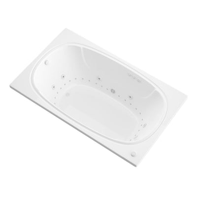 Peridot 6 ft. Acrylic Rectangular Drop-in Whirlpool Air Bathtub in White - Super Arbor