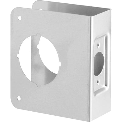 1-3/4 in. x 4-1/2 in. Thick Stainless Steel Lock and Door Reinforcer, 2-1/8 in. Single Bore, 2-3/8 in. Backset - Super Arbor