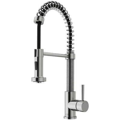 Edison Single-Handle Pull-Down Sprayer Kitchen Faucet in Stainless Steel - Super Arbor