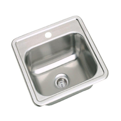 Dayton Drop-in Stainless Steel 15 in. 1-Hole Bar Single Bowl Kitchen Sink - Super Arbor