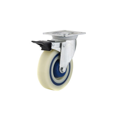 5 in. Heavy-Duty Polyamide-Rubber Swivel Caster with Brake - Super Arbor