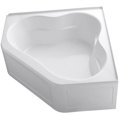 Tercet 5 ft. Center Drain Corner Alcove Bathtub in White - Super Arbor