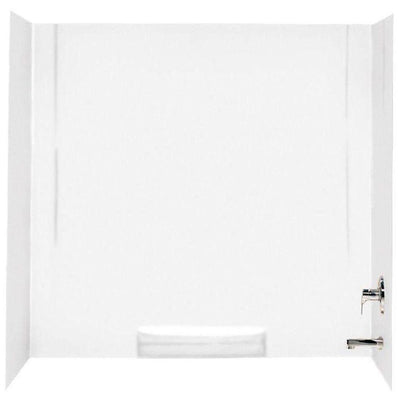 30 in. x 60 in. x 58 in. 3-Piece Easy Up Adhesive Alcove Tub Surround in White - Super Arbor