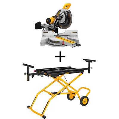 15 Amp Corded 12 in. Sliding Miter Saw with Rolling Miter Saw Stand - Super Arbor