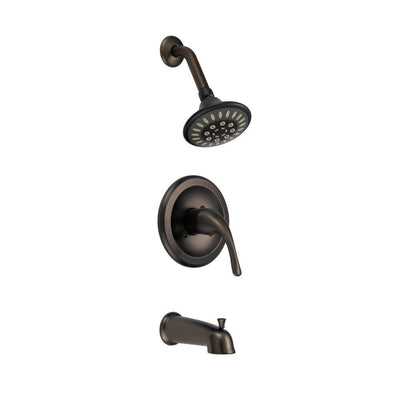 Single Handle Single Spray Pressure Balanced Tub and Shower Faucet in Oil Rubbed Bronze Valve Included - Super Arbor
