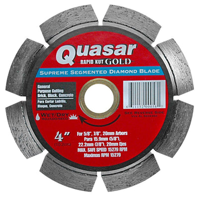 Quasar Rapid Kut Gold 4 in. Supreme Segmented Diamond Blade - Super Arbor