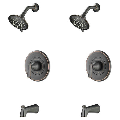 Chatfield Single-Handle 3-Spray Tub and Shower Faucet with 1.8 GPM (Set of 2) in Legacy Bronze (Valve Included) - Super Arbor