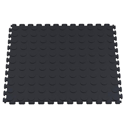 Norsk Multi-Purpose Black 18.3 in. x 18.3 in. PVC Garage Flooring Tile with Raised Coin Pattern (6-Pieces)