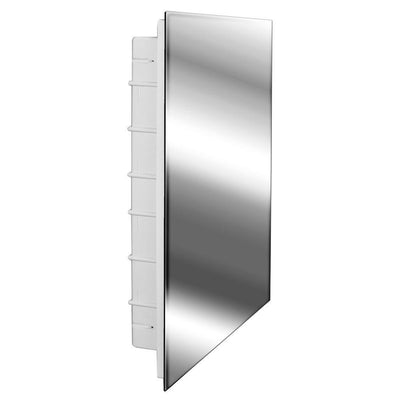 Media 16 in. x 36 in. x 3-1/2 in. Frameless Recessed 1-Door Medicine Cabinet with 12-Shelves and Polished Edge Mirror - Super Arbor