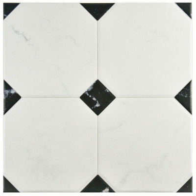 Merola Tile Betera Jet Blanco 13-1/8 in. x 13-1/8 in. Ceramic Floor and Wall Tile (11.18 sq. ft. / case) - Super Arbor