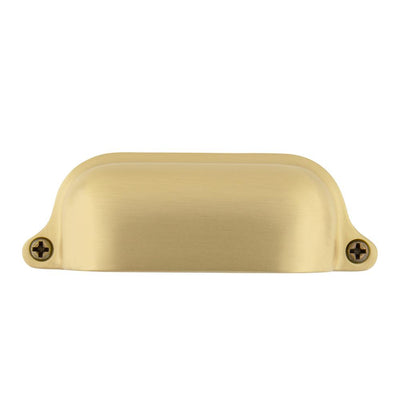 3-1/2 in. (89 mm) Satin Brass Drawer Cup Pull Farm Large - Super Arbor