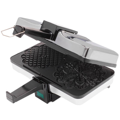 2-Slice Black Non-Stick Pizzelle Waffle Maker - Super Arbor