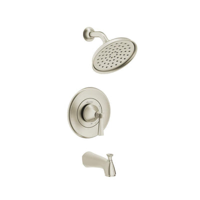 Rumson Single-Handle 1-Spray Tub and Shower Faucet with 1.8 GPM in Brushed Nickel Valve Included - Super Arbor